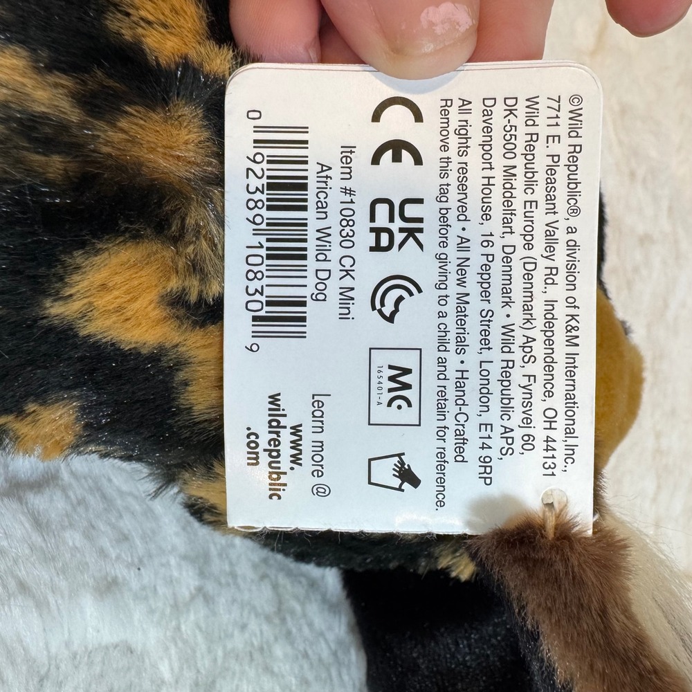 Wild Republic African Wild Dog Plush CK Mini Stuffed Animal 10830 8 inch NWT - Picture 5 of 6